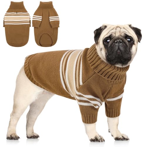 Dog Striped Knitted Sweater (Small / Brown)