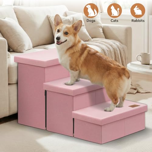 Dog Stairs with Storage (Pink No Condo / 3)