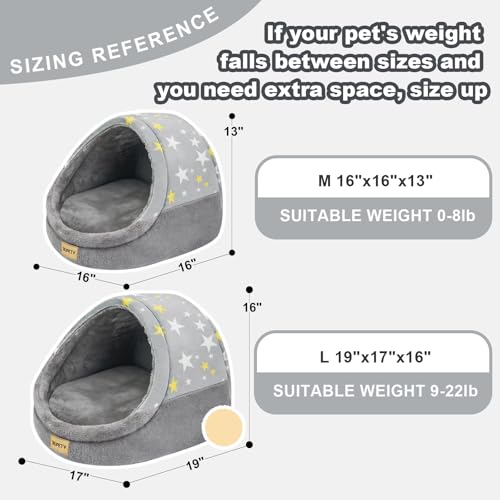 Cute Cat Beds for Indoor Cats (Large / Gray)