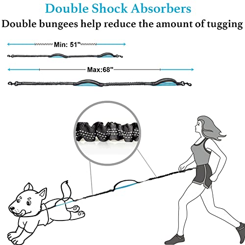 Retractable Hands Free Dog Leash (Black / Small)