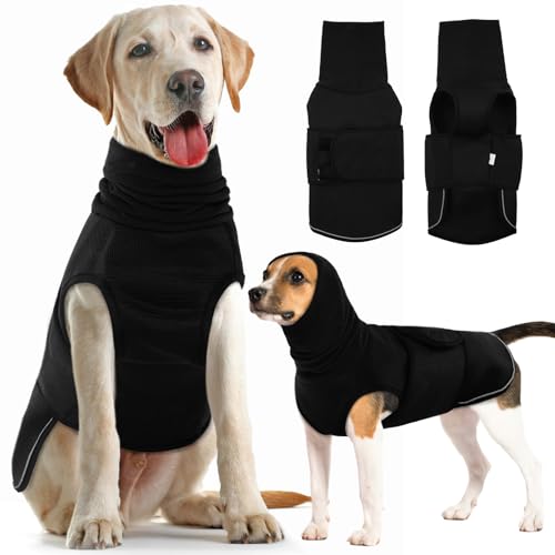 Dog Anxiety Vest with Hoodie (X-Large / Black)
