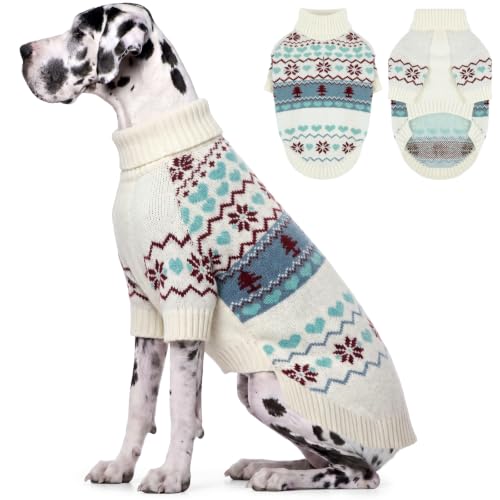 Great Dane Sweater (Nordic Hearts-Ivory / XXXX-Large)
