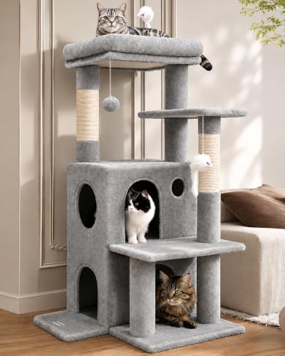 Cat Tree Tower for Indoor Cats Large Adult (Light Grey / XL)