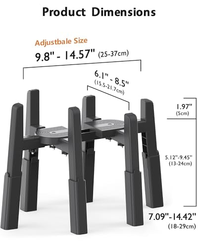 Dog Water Dispenser Stand (H: 7.09-11.42''; W: 6.1 x 9.8'' - 8.5 x 14.57'')