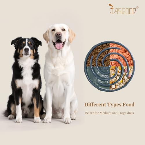 Slow Feeder Dogs Bowl for Large Medium Dogs (Large / G-Ink Blue)