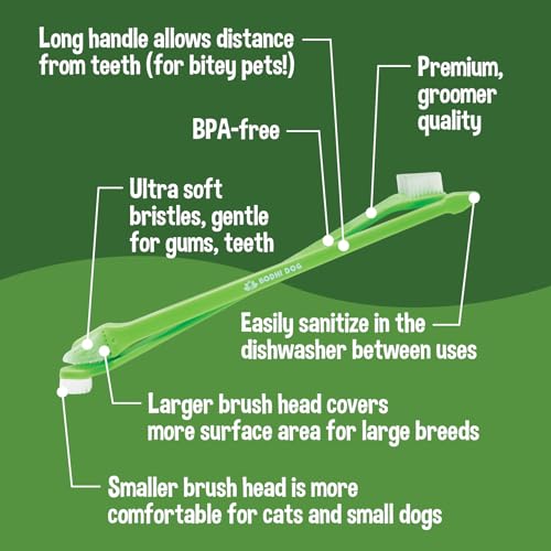 Dual Headed Toothbrush for Dogs & Cats (1 Count (Pack of 100))