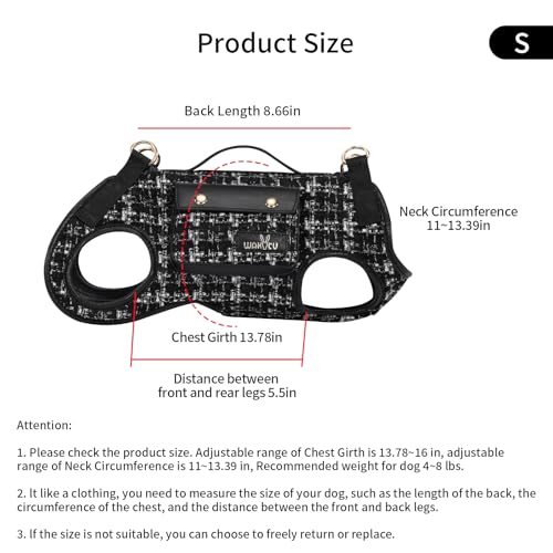 Dog Lift Harness Dog Carrier Sling for Small Dogs & Cats (Small(4-8 LBS) / 2.0 Black)