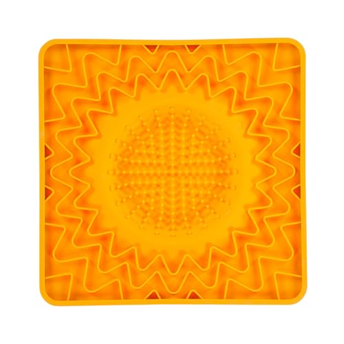 Framed Lick Bowl Mat (Orange / 9.5"L x 9.5"W)