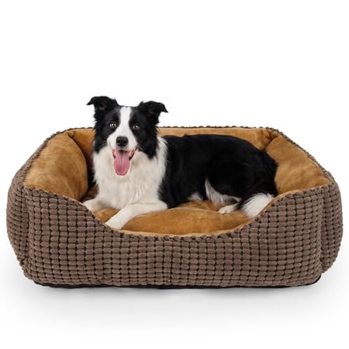 Large Dog Bed for Large Medium Small Dogs (Coffee / L(30’’x 24’’x 9’’))