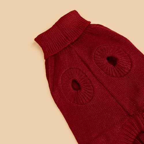Dog Sweater Soft Warm Turtleneck Knitted Clothes for Small Medium Large Pet (Rust Red / XXX-Large)