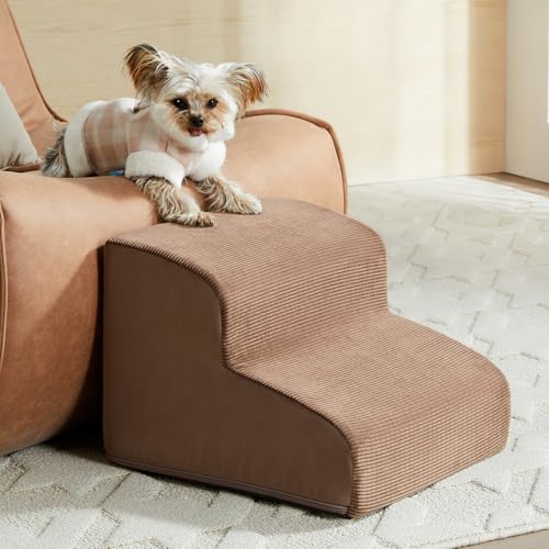 Dog Stairs for Small Dogs (Fleece Brown)