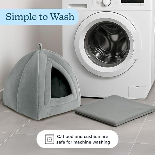Indoor Cat House with Removable Foam Cushion (Gray)