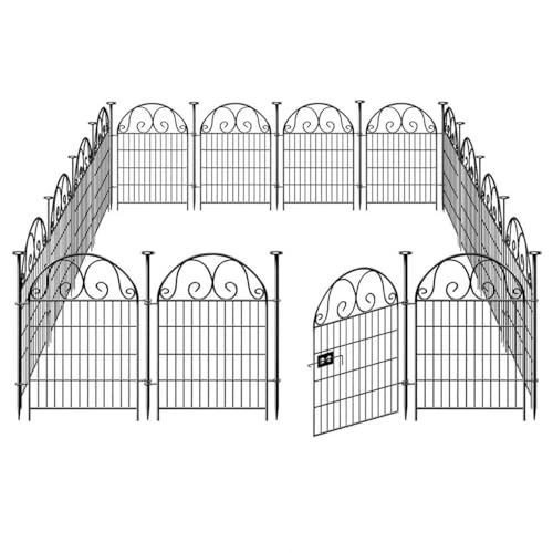 Tall Garden Animal Barrier Fence With Gate (40''(H)-12panels-26.2ft(L))