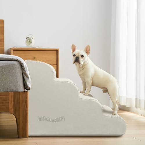 4 Step Pet Stairs for High Beds & Sofas (Beige / 4-step 19.6"H)