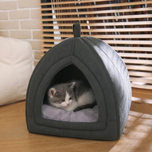 Cat Cave Bed 2 (Grey / S-15"×15"×15")