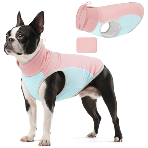 Dog Cooling Vest Evaporative Turtleneck Dog Cooler Jacket for Summer (Pink / Small (4-7lbs))