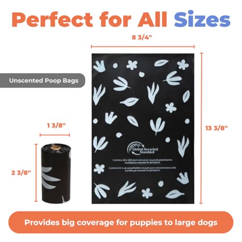 GRS Poop Bags for Dogs (GRS Black / 300 Bags)