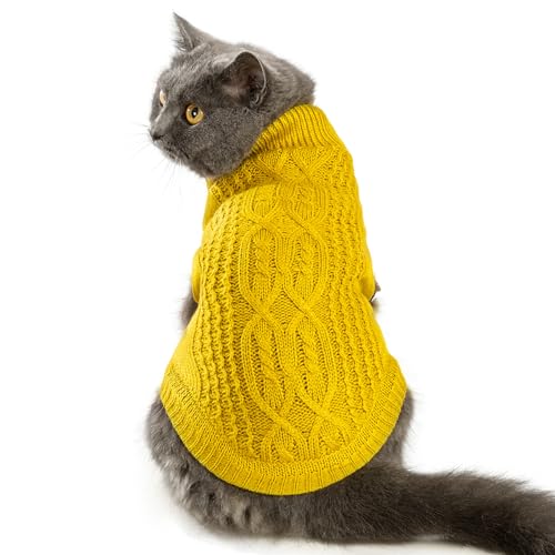 Cat Sweater Stretchy (Dark Yellow / X-Small)