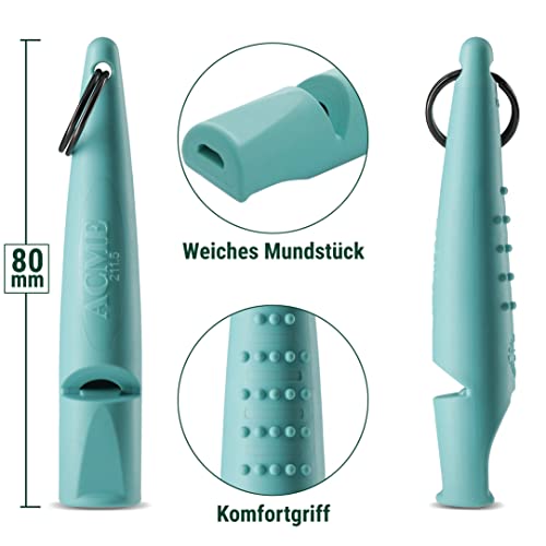 Alpha 210.5 Professional Dog Training Whistle with Enhanced Ergonomic Grip. BPA (Turquoise)
