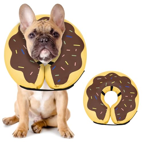 Inflatable Dog Cone (Donut Brown / M(12"-15"))