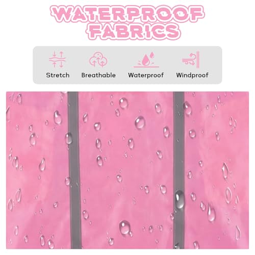 Pink Dog Raincoat with Reflective Strip Hoodie (XXL / Pink)