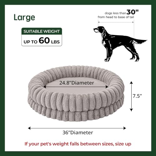 Luxury Donut Dog Bed (36.0"L x 36.0"W x 7.5"Th / Oatmeal)