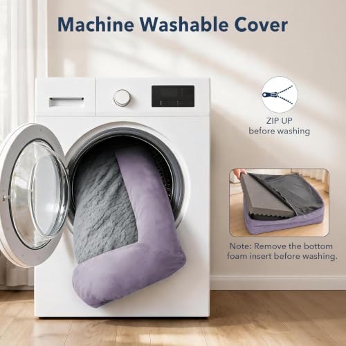 Orthopedic Dog Bed Waterproof Pet Sofa for Large Sized Dogs (Purple / 36.0"L x 27.0"W x 7"Th)