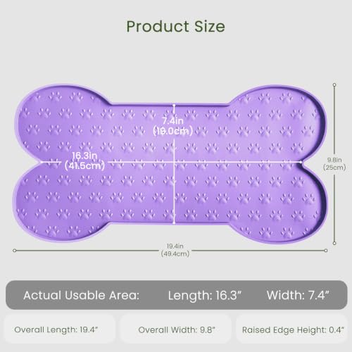 Dog Food Mat Anti (19.4" x 9.8"-2PCS / Purple)