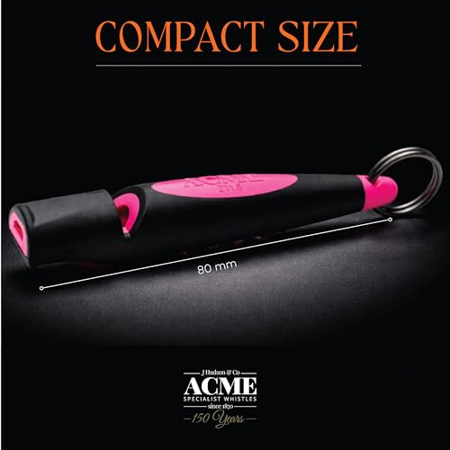 Alpha 211.5 Professional Dog Training Whistle with Enhanced Ergonomic Grip. BPA (Black on Day Glow Pink)