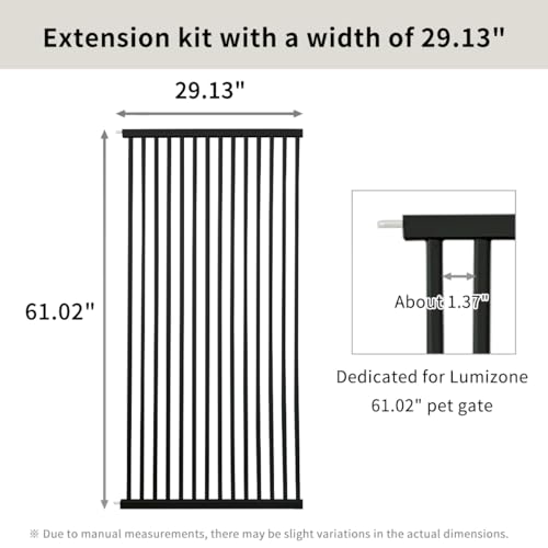 Extra Tall Cat Gate Extension Kit 61.02" High 29.52" Wide Black (61.02" H-black / 29.52" W, Extension)