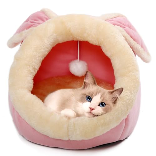 Cat Beds for Indoor Cats (Rabbite Pink / L)