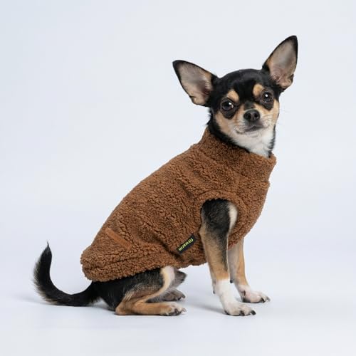2 Pack Striped Fleece Dog Sweater (X-Large / Brown-White)