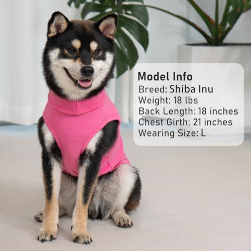 2Pack Dog Sweater for Large Dogs Soft Pet Coats Fleece Sweatshirt (XXX-Large (55-75lbs) / 8# Pink+Pink Stripe)