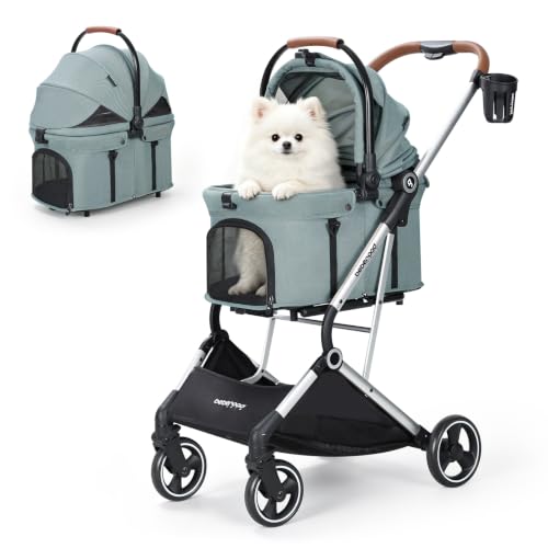 T3 Pro Pet Stroller for Small Dog & Cats up to 44 lbs (Green / T3 Pro)