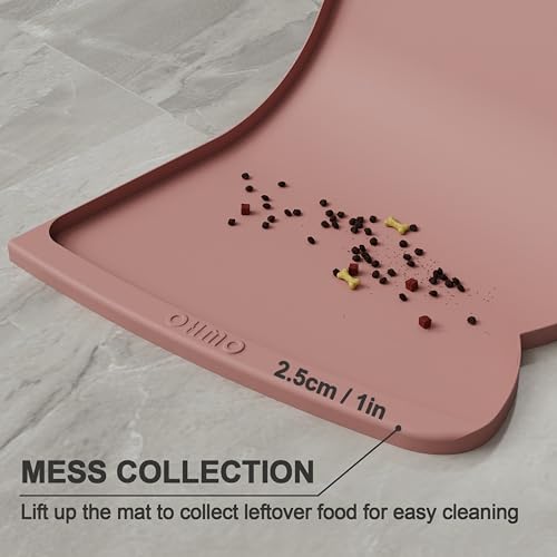 Large Dog Food Mat (24"L x 15"W / Rose)