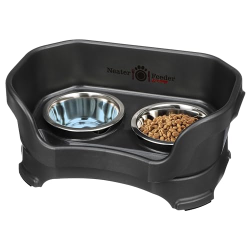 Neater Feeder Deluxe Mess Proof Cat Bowls Elevated (Cat with Standard Bowl / Midnight Black)