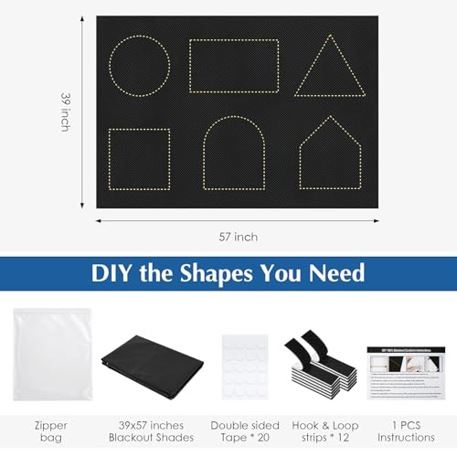 100% Blackout Curtains for Bedroom (Black / 57"W x 118"H)