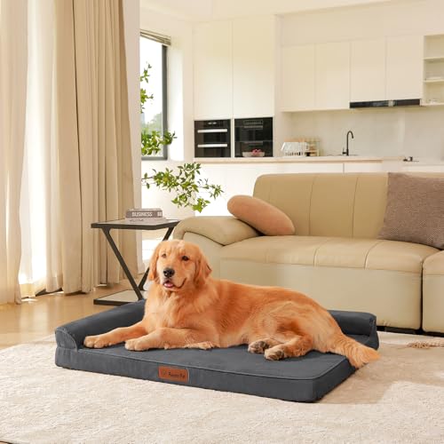 Microsuede Dog Bed for Small & Medium Dogs (Microsuede Style-Dark Grey / XXL(44"x32"x3"))