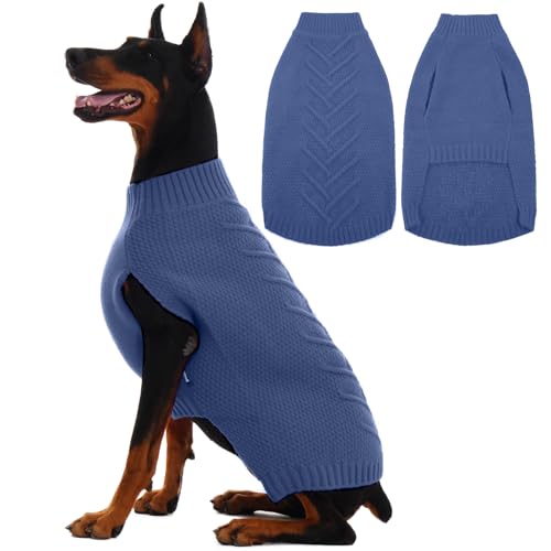 Extra Large Dog Sweater (XXX-Large(Chest:31.5 in) / Blue)