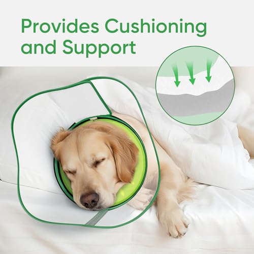 Sponge Dog Cone Collar Stop Licking After Surgery (Kiwi / M(Neck 8.5"-11.5"))