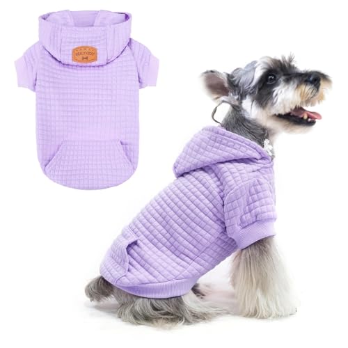 Dog Hoodies Sweater for Medium Dogs (Purple / M (Back: 16",Chest: 22", Neck: 13"))