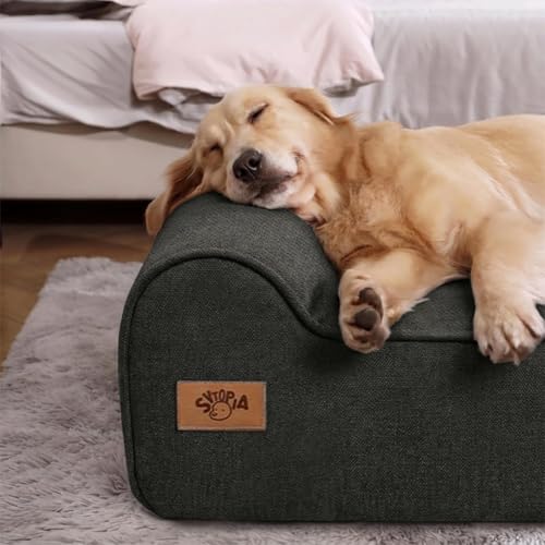 7" Thick Orthopedic Dog Beds for Extra Large Dogs (XX-Large / Style B-Black)