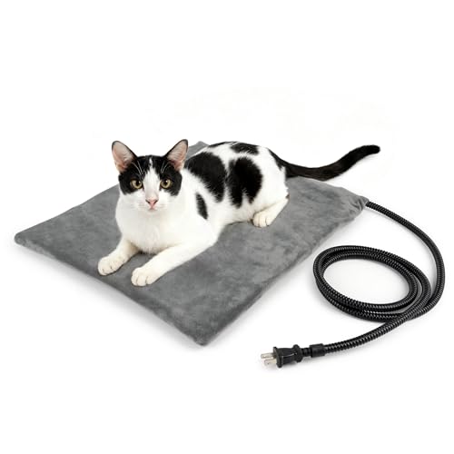 Cat Heating Pad (Gray / 17.7"L x 15.7"W x 0.4"Th)