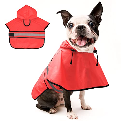 Reflective Dog Raincoat （Medium (Bright Red / Medium)