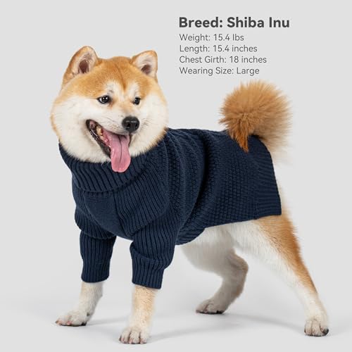 Dog Sweater Long Sleeve Warm Knitted Sweaters for Large Dogs Boy (1# Navy / XXX-Large)
