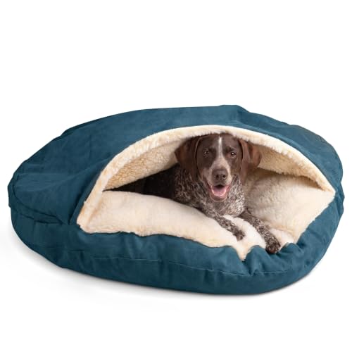 Cozy Cave Dog Bed (45.0"L x 45.0"W x 8.0"Th / Sapphire)