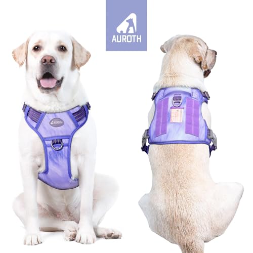 Tactical Dog Harness Medium Sized Dog No Pull Adjustable Dog Vest (Very Peri / M(Neck:16-22",Chest:22-33"),35-50 lbs)
