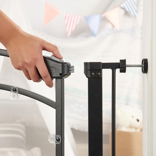 Safety 29.5" 37" Clear Panel Baby Gate (Black/Clear - 29.5-37"w X 30"h)