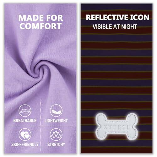 2Pack Cotton Dog Shirt for Small Medium Dogs Soft Striped Tank Top (X-Large (18-30lbs) / 07# 2Pack (Orange Striped+Purple))
