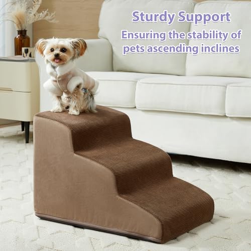 Dog Stairs for Small Dogs (Fleece Brown)